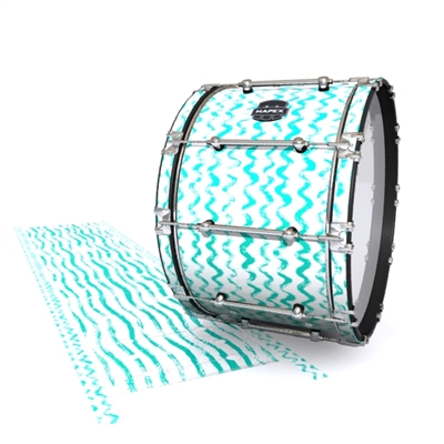 Mapex Quantum Bass Drum Slip - Wave Brush Strokes Aqua and White (Green) (Blue)