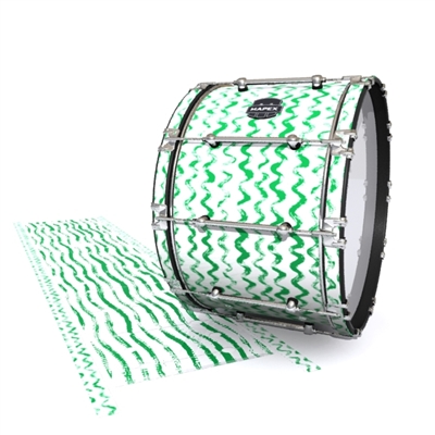 Mapex Quantum Bass Drum Slip - Wave Brush Strokes Green and White (Green)