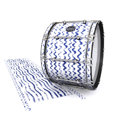 Mapex Quantum Bass Drum Slip - Wave Brush Strokes Navy Blue and White (Blue)