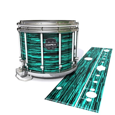 Mapex Quantum Snare Drum Slip - Chaos Brush Strokes Aqua and Black (Green) (Blue)