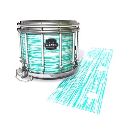 Mapex Quantum Snare Drum Slip - Chaos Brush Strokes Aqua and White (Green) (Blue)