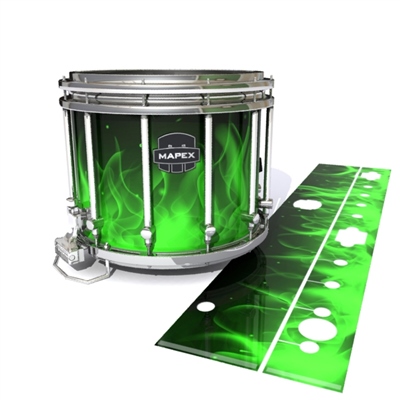 Mapex Quantum Snare Drum Slip - Green Flames (Themed)