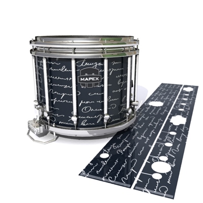 Mapex Quantum Snare Drum Slip - Illegible Script on Black (Themed)