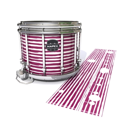 Mapex Quantum Snare Drum Slip - Lateral Brush Strokes Maroon and White (Red)