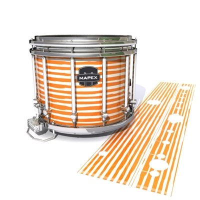 Mapex Quantum Snare Drum Slip - Lateral Brush Strokes Orange and White (Orange)