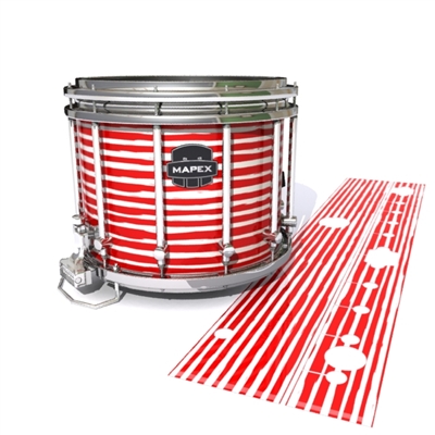 Mapex Quantum Snare Drum Slip - Lateral Brush Strokes Red and White (Red)