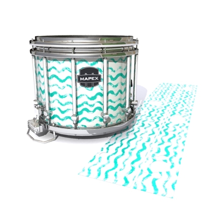 Mapex Quantum Snare Drum Slip - Wave Brush Strokes Aqua and White (Green) (Blue)