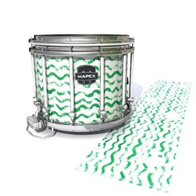 Mapex Quantum Snare Drum Slip - Wave Brush Strokes Green and White (Green)