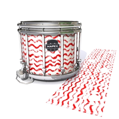 Mapex Quantum Snare Drum Slip - Wave Brush Strokes Red and White (Red)