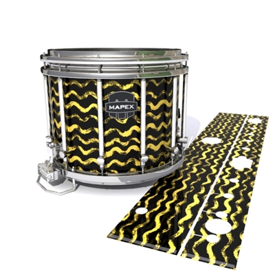 Mapex Quantum Snare Drum Slip - Wave Brush Strokes Yellow and Black (Yellow)