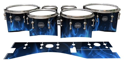 Mapex Quantum Tenor Drum Slips - Blue Flames (Themed)