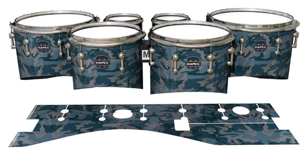 Mapex Quantum Tenor Drum Slips - Blue Slate Traditional Camouflage (Blue)