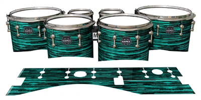 Mapex Quantum Tenor Drum Slips - Chaos Brush Strokes Aqua and Black (Green) (Blue)