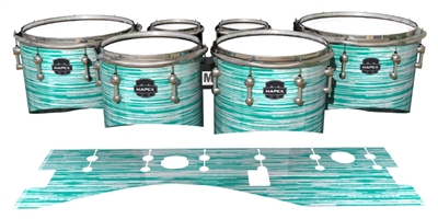 Mapex Quantum Tenor Drum Slips - Chaos Brush Strokes Aqua and White (Green) (Blue)