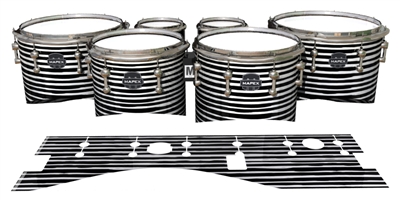 Mapex Quantum Tenor Drum Slips - Lateral Brush Strokes Black and White (Neutral)