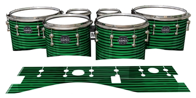 Mapex Quantum Tenor Drum Slips - Lateral Brush Strokes Green and Black (Green)