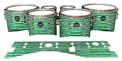 Mapex Quantum Tenor Drum Slips - Lateral Brush Strokes Green and White (Green)