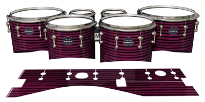 Mapex Quantum Tenor Drum Slips - Lateral Brush Strokes Maroon and Black (Red)