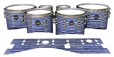 Mapex Quantum Tenor Drum Slips - Lateral Brush Strokes Navy Blue and White (Blue)