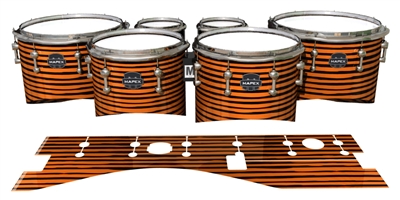 Mapex Quantum Tenor Drum Slips - Lateral Brush Strokes Orange and Black (Orange)
