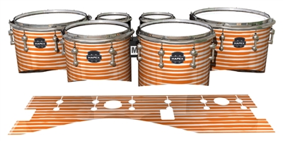 Mapex Quantum Tenor Drum Slips - Lateral Brush Strokes Orange and White (Orange)