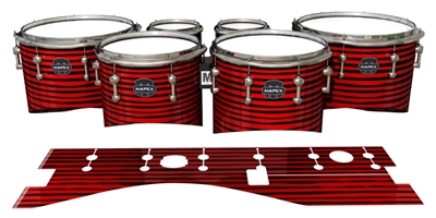 Mapex Quantum Tenor Drum Slips - Lateral Brush Strokes Red and Black (Red)