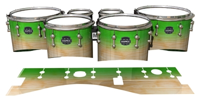 Mapex Quantum Tenor Drum Slips - Maple Woodgrain Green Fade (Green)