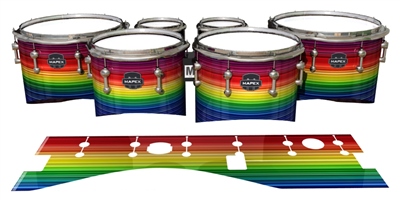 Mapex Quantum Tenor Drum Slips - Rainbow Stripes (Themed)