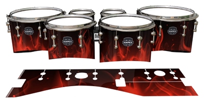 Mapex Quantum Tenor Drum Slips - Red Flames (Themed)