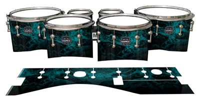 Mapex Quantum Tenor Drum Slips - River GEO Marble Fade (Aqua)