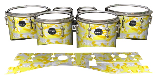Mapex Quantum Tenor Drum Slips - Solar Blizzard Traditional Camouflage (Yellow)