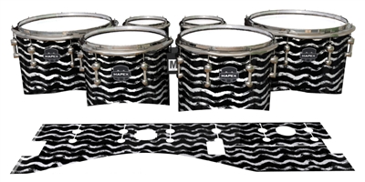 Mapex Quantum Tenor Drum Slips - Wave Brush Strokes Black and White (Neutral)