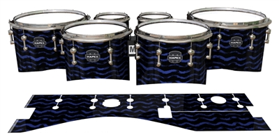 Mapex Quantum Tenor Drum Slips - Wave Brush Strokes Navy Blue and Black (Blue)