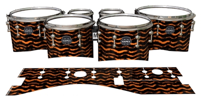 Mapex Quantum Tenor Drum Slips - Wave Brush Strokes Orange and Black (Orange)