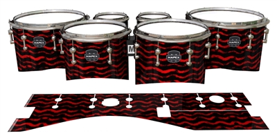 Mapex Quantum Tenor Drum Slips - Wave Brush Strokes Red and Black (Red)