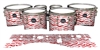 Mapex Quantum Tenor Drum Slips - Wave Brush Strokes Red and White (Red)