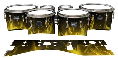 Mapex Quantum Tenor Drum Slips - Yellow Flames (Themed)
