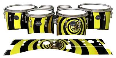 Mapex Quantum Tenor Drum Slips - Yellow Vortex Illusion (Themed)