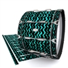 Pearl Championship Maple Bass Drum Slip - Wave Brush Strokes Aqua and Black (Green) (Blue)