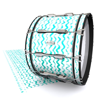 Pearl Championship Maple Bass Drum Slip - Wave Brush Strokes Aqua and White (Green) (Blue)
