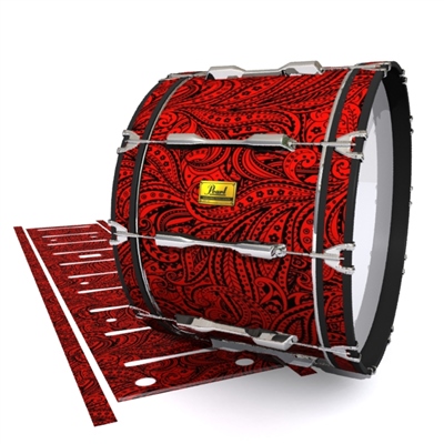 Pearl Championship Maple Bass Drum Slip (Old) - Deep Red Paisley (Themed)