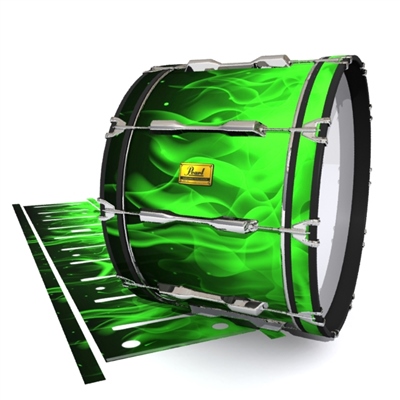 Pearl Championship Maple Bass Drum Slip (Old) - Green Flames (Themed)
