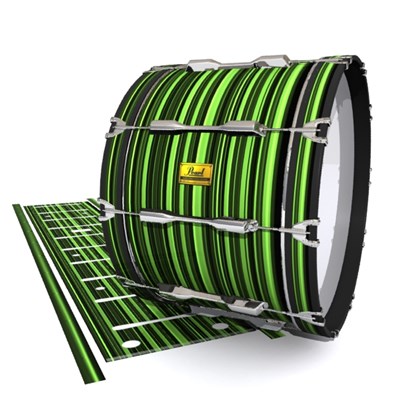 Pearl Championship Maple Bass Drum Slip (Old) - Green Horizon Stripes (Green)
