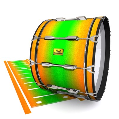 Pearl Championship Maple Bass Drum Slip (Old) - Green Prairie Fade (Green) (Orange)