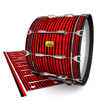 Pearl Championship Maple Bass Drum Slip (OLD) - Lateral Brush Strokes Red and Black (Red)