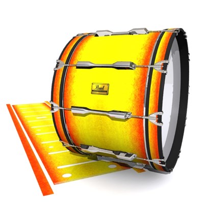 Pearl Championship Maple Bass Drum Slip (Old) - Phoenix Fire (Yellow) (Orange)