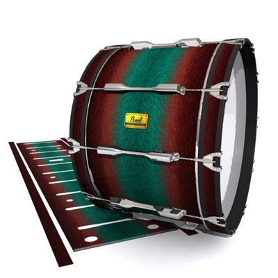 Pearl Championship Maple Bass Drum Slip (Old) - Red River Fade (Red) (Aqua)