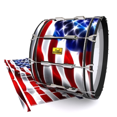 Pearl Championship Maple Bass Drum Slip (Old) - Stylized American Flag (Premium)