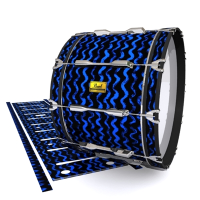 Pearl Championship Maple Bass Drum Slip (OLD) - Wave Brush Strokes Blue and Black (Blue)