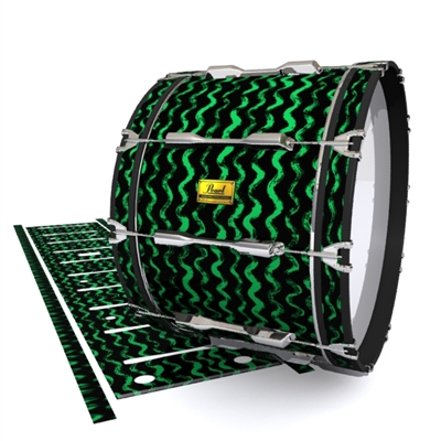 Pearl Championship Maple Bass Drum Slip (OLD) - Wave Brush Strokes Green and Black (Green)